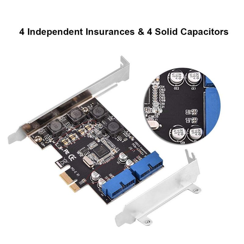 Lazmin 2 Port USB 3.0 PCIE Internal Card, PCI Express Expansion Card up to 5Gbps Chipset 19 Pin USB 3.0 Card Adapter with Low Profile - Image 3
